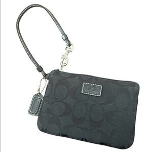 NWOT Coach Charcoal/Black Signature Wristlet